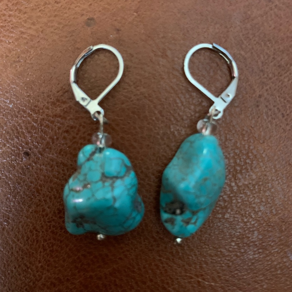 Turquoise and silver earrings